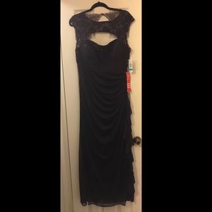 Plum gown with lace top BRAND NEW WITH TAGS